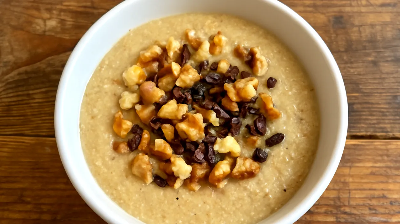 Amaranth-Porridge mit Walnüssen und Kakao-Nibs"
