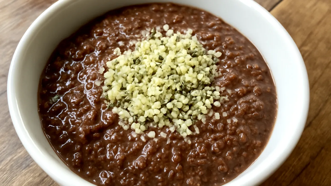 Amaranth-Quinoa-Pudding mit Kakao und Hanfsamen"