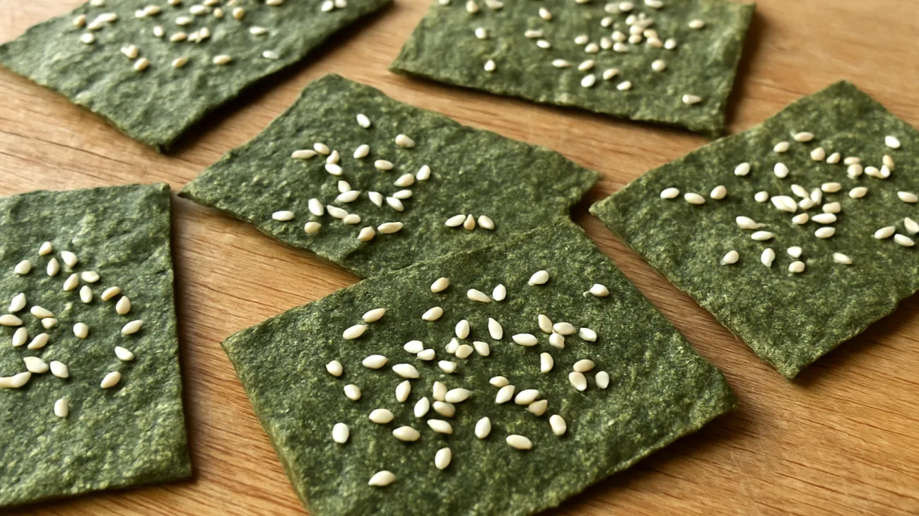 Buchweizen-Spirulina-Cracker mit Sesam"