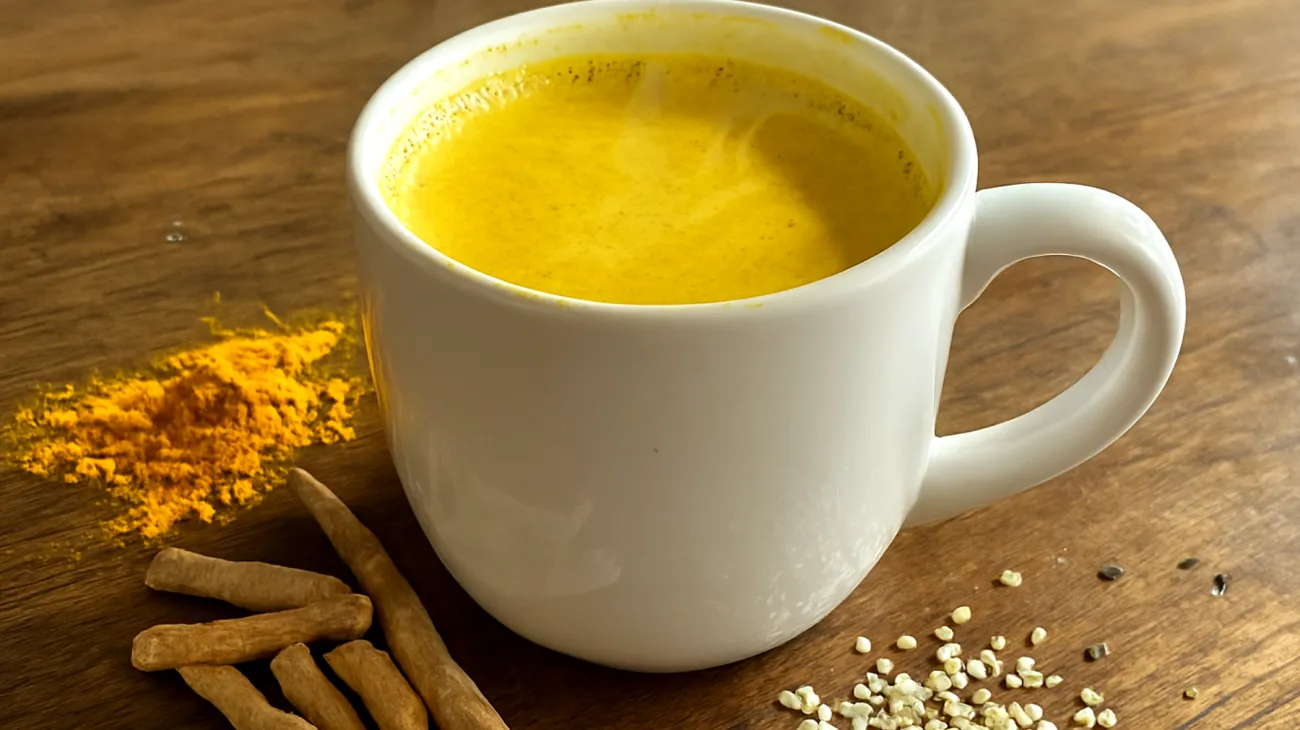 Goldene Milch mit Ashwagandha und Hanfsamen"