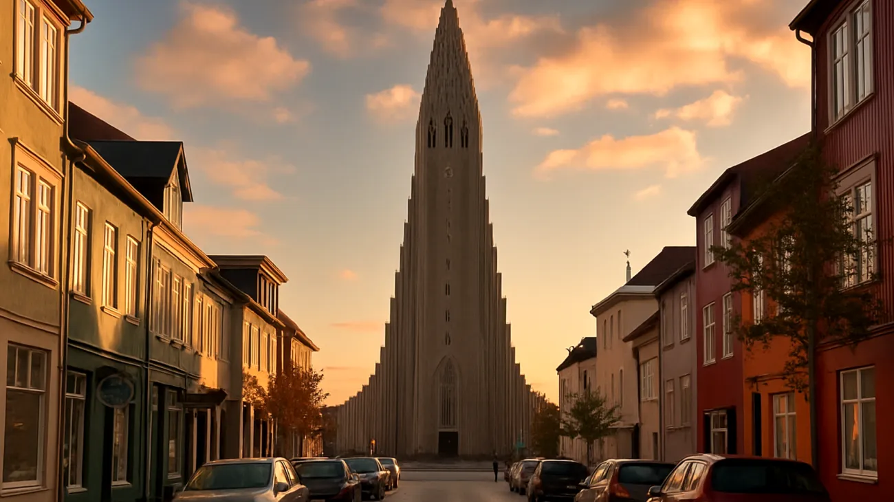 Hallgrimskirkja und Altstadt Reykjavik"